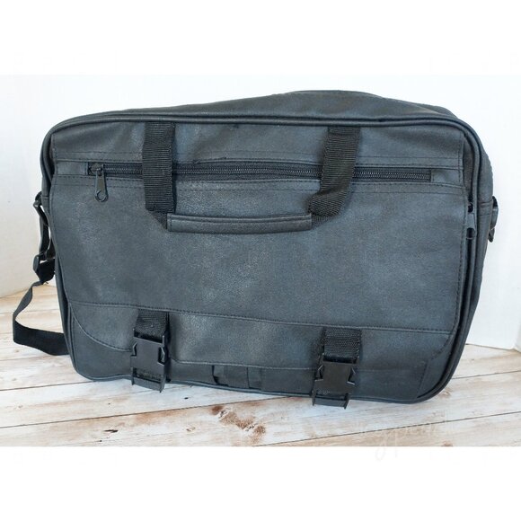 Unisex Messenger Laptop Bag Black Work School Bag Detachable Strap Top Handles - Picture 1 of 12